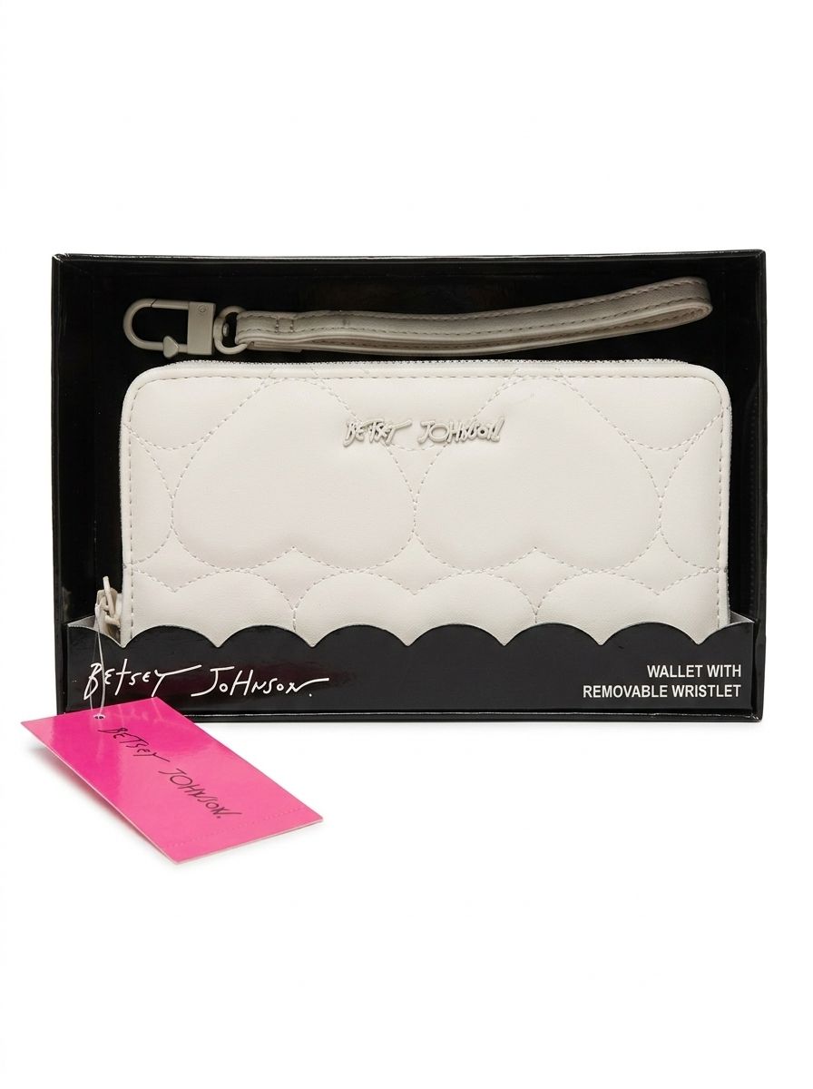 Betset Johnson Monedero blanco con corazones