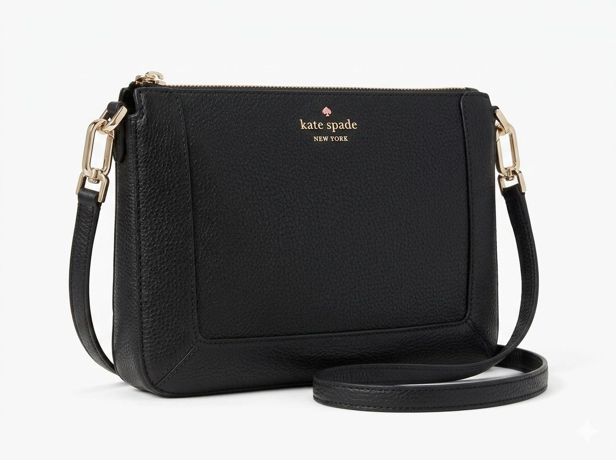 Kate Spade Cartera mediana color negro con correa