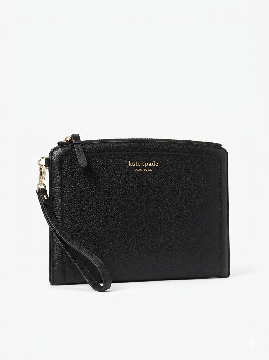 Kate Spade cartera negra de mano mediana