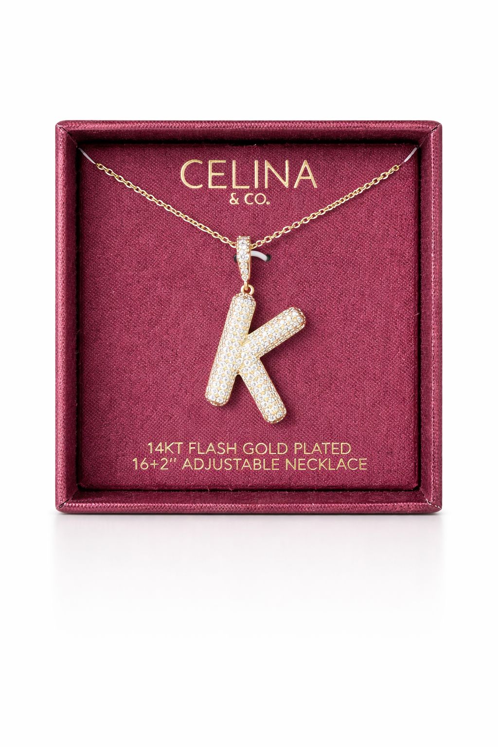 Celina Collar Initial K Glam Zirconia