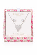 Stella Rose Set Heart Crystal Silver